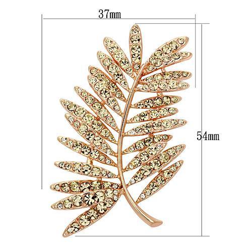 Flash Rose Gold White Metal Brooches with Top Grade Crystal