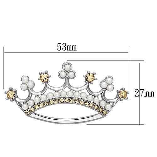 Imitation Rhodium White Metal Brooches with Synthetic Pearl