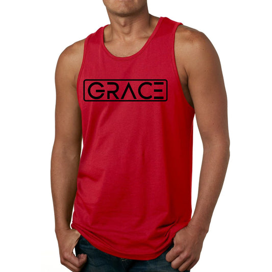 Mens Fitness Tank Top Graphic T-shirt Grace Christian Black