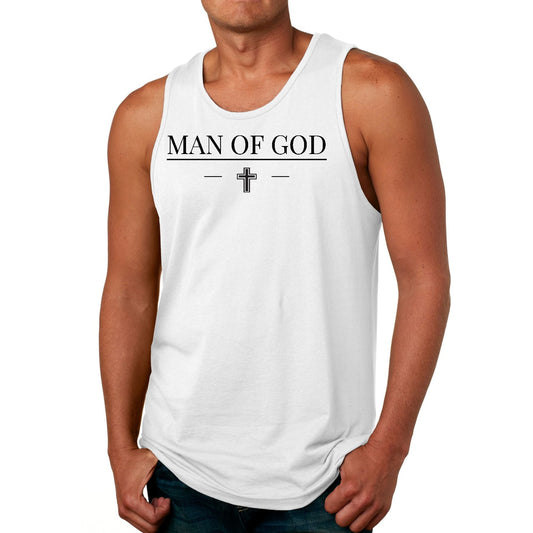Mens Fitness Tank Top Graphic T-shirt Man of God Black Print