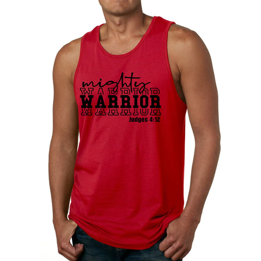 Mens Fitness Tank Top Graphic T-shirt Mighty Warrior Black