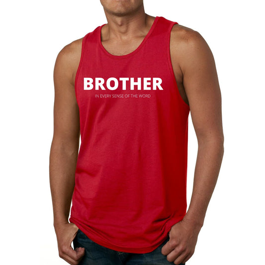 Mens Fitness Tank Top Graphic T-shirt Say it Soul - Brother (in Every