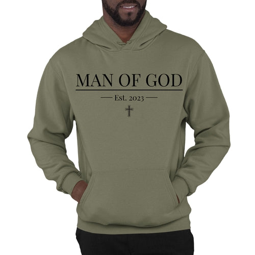 Mens Graphic Hoodie Say it Soul - Man of God Illustration - Black
