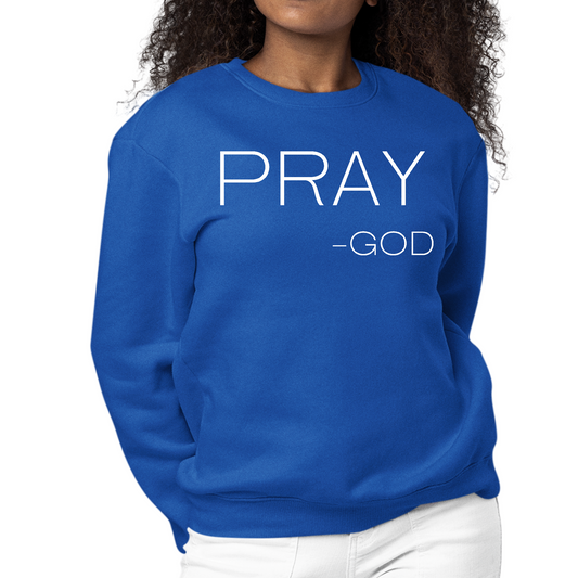 Womens Graphic Sweatshirt Say it Soul - Pray -god | Grey Coco