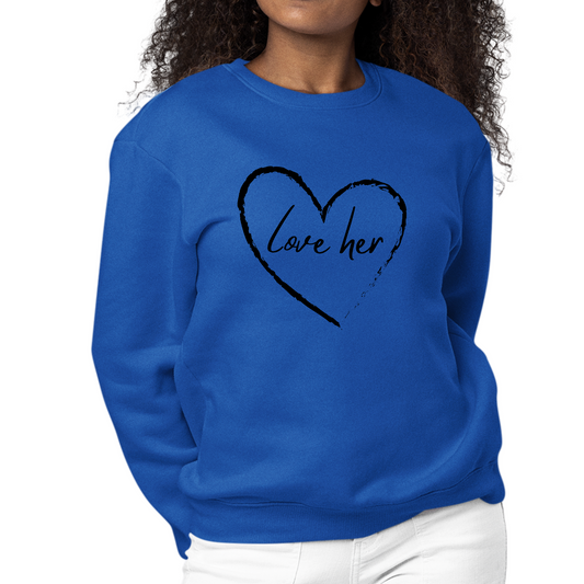 Womens Graphic Sweatshirt Say it Soul Love Her | Grey Coco