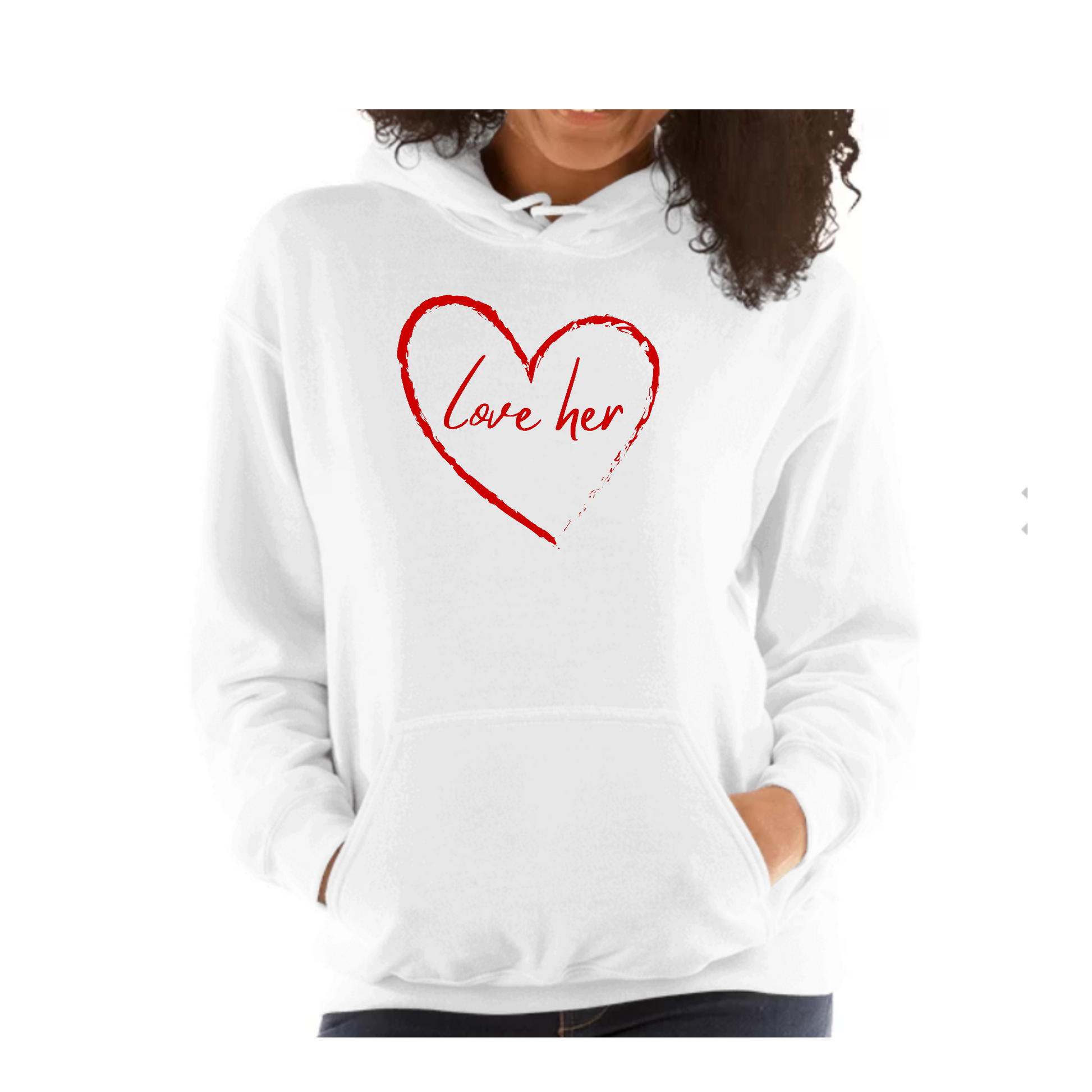 Womens Hoodie - Say it Soul Love Her - Red | Grey Coco
