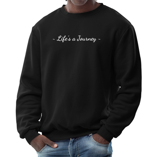 Mens Graphic Sweatshirt - Life's a Journey White Print