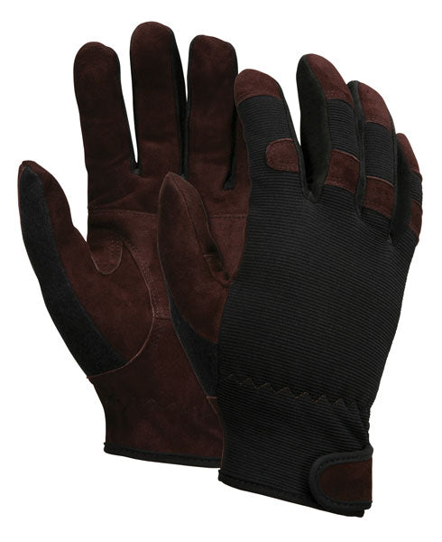 Multi-Task Black & Brown Economy Leather Glove- Mediu