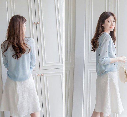 Fashion Women Long Sleeve O-Neck Short Crop Top Blouse | Bohemian Summer Shirt