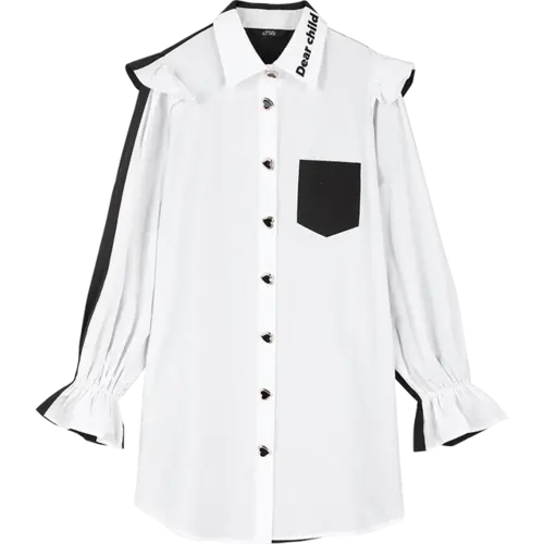 Harajuku Black Ruffle Sleeve Shirt Dress – Casual Punk Vintage Style | Yellow Angel
