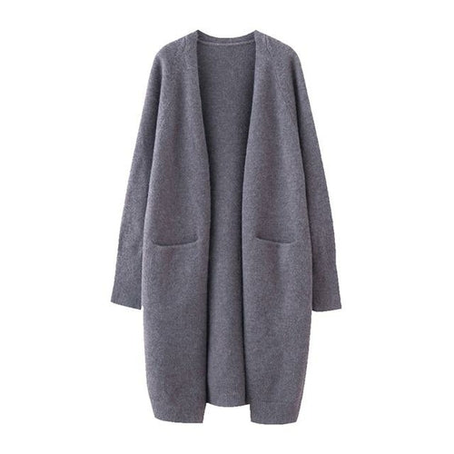 Lazy V-neck Oversize Long Sweater Cardigans Jacket Coat New Women | Yellow Angel