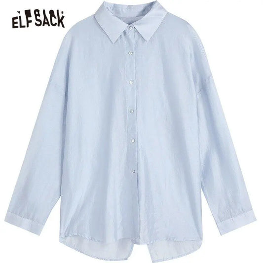 Women’s Solid Pure Chic Single-Breasted Casual Minimalist Shirt – Summer Vintage Style | Yellow Angel