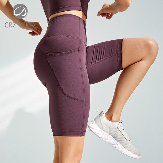 Women's Naked Feeling Workout Shorts - 10 Inches High Waist Yoga Biker