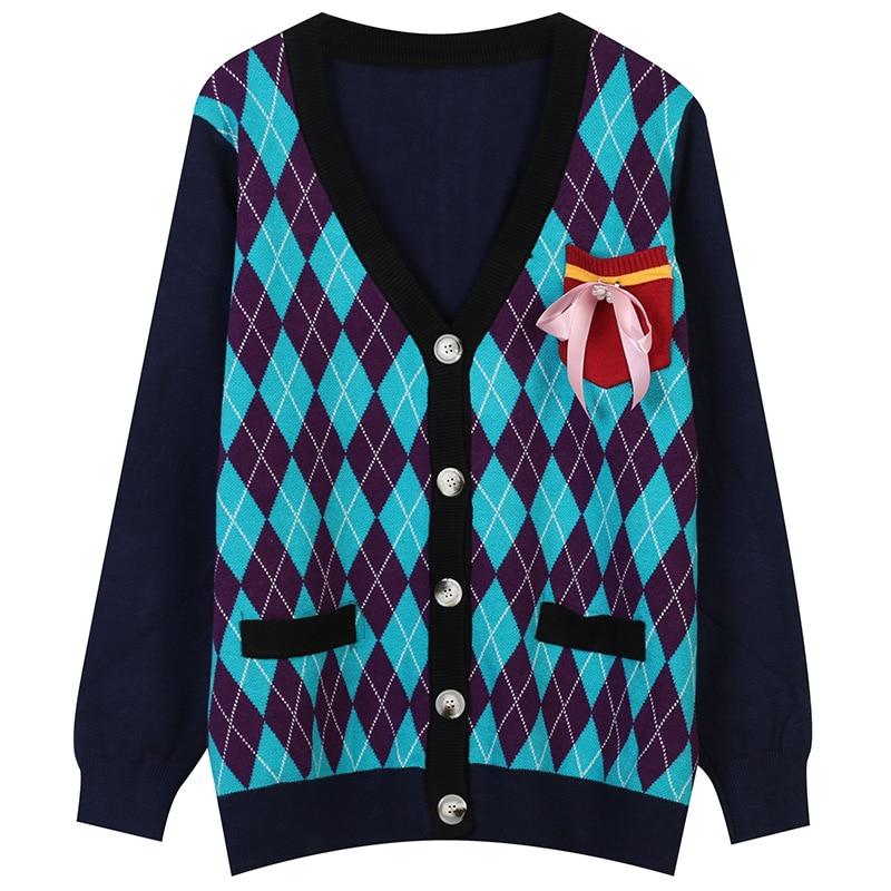 Vintage Stylish Pockets Oversized Plaid Jacket Coat Women Fashion V | Yellow Angel