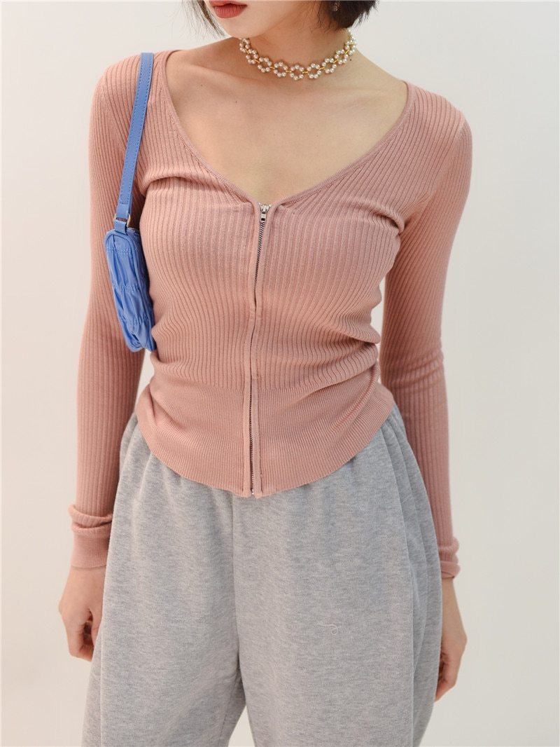 High Quality  Super Soft Cardigan Women Knit Jacket Zippers Short Coat | Yellow Angel