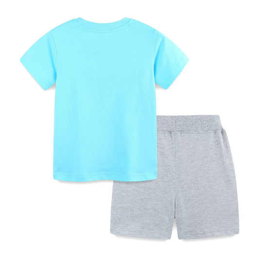 Summer Baby Kids Cartoon Marine Animals Pattern T-shirt and Plain