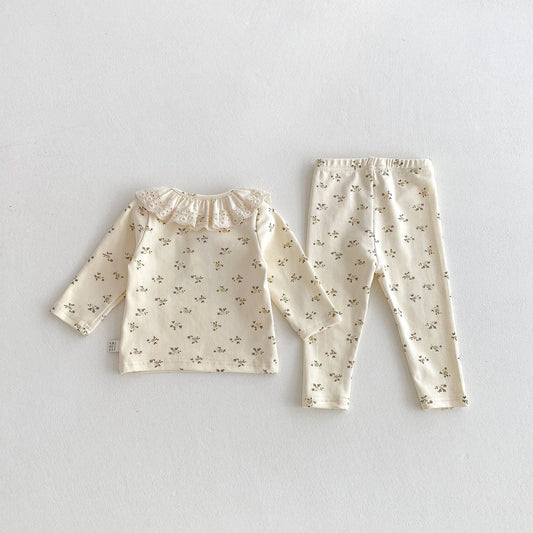 Spring and Autumn Baby Kids Girls Casual Floral Top and Pants Clothing