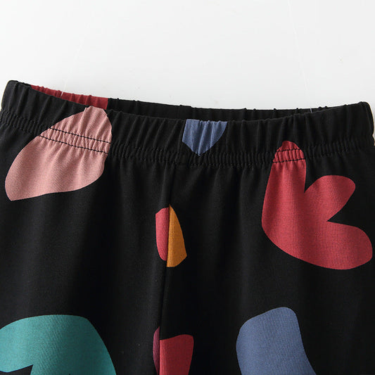 Autumn Arrival Baby Kids Girls Geometric Pattern Casual Pants