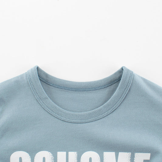 Autumn Baby Kids Boys Letters and Cartoon Print Long Sleeves Crew Neck