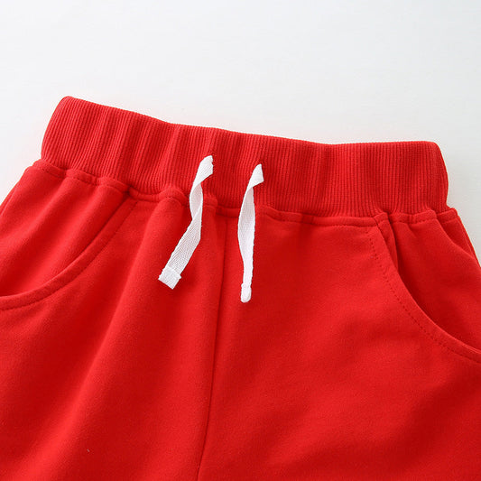 Summer Arrival Kids Boys Cotton Casual Style Solid Color Shorts