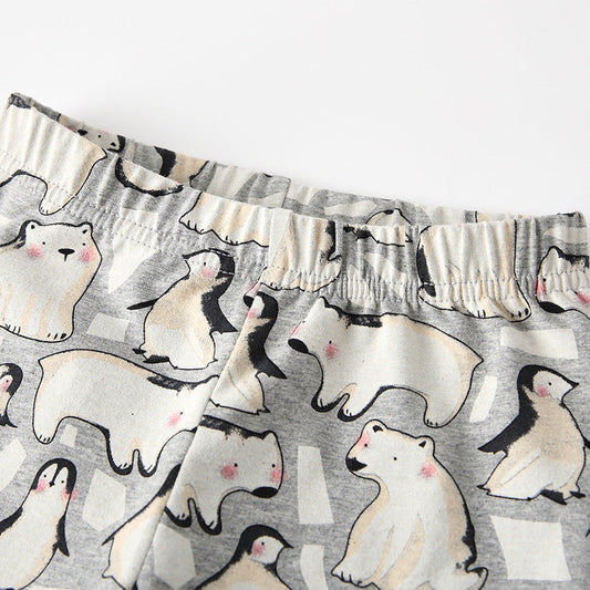 Autumn Arrival Baby Kids Girls Animals Cartoon Pattern Casual Pants