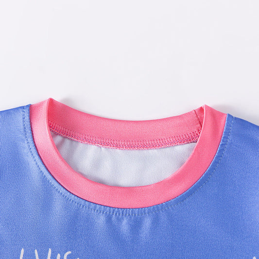 Spring and Autumn Baby Kids Girls Marine Cartoon Pattern Long Sleeves