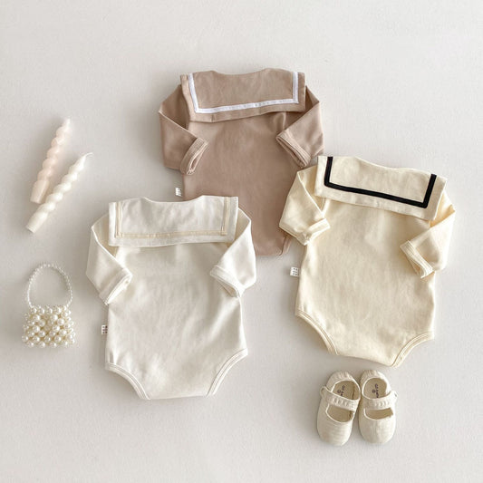 Autumn Arrival Baby Unisex Long Sleeves Preppy Onesies
