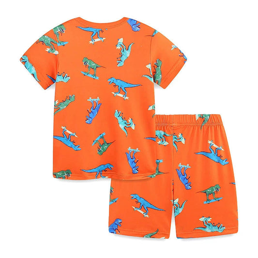 Summer Baby Kids Cartoon Dinosaurs Pattern T-shirt and Shorts Casual