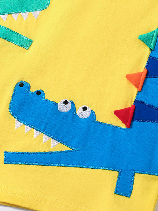 Summer Baby Kids Crocodile Cartoon Pattern T-shirt and Shorts Clothing