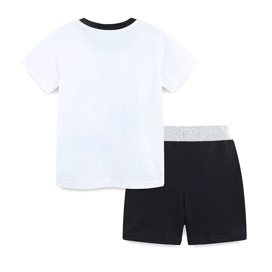 Summer Baby Kids Cartoon Airplanes Pattern T-shirt and Shorts Clothing