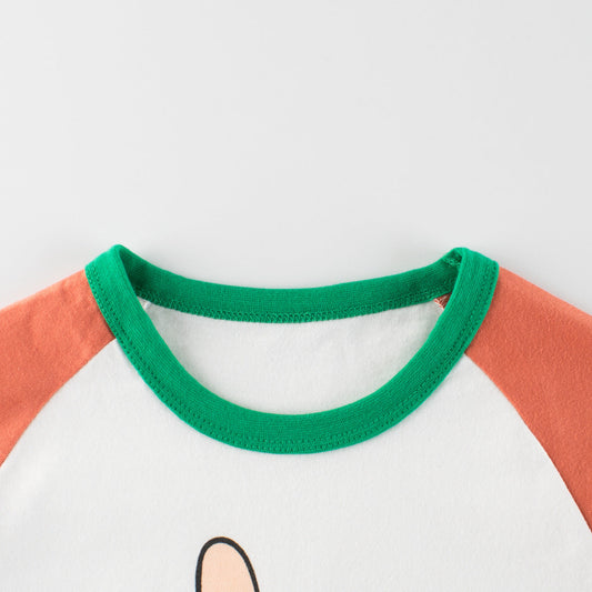 Autumn Baby Kids Girls Letters and Cartoon Print Long Sleeves Crew