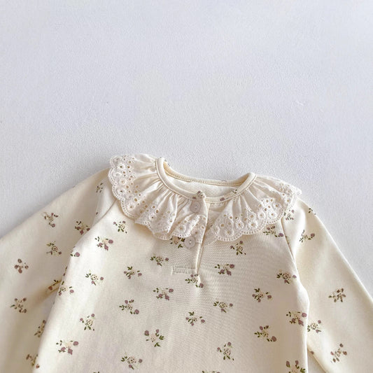 Spring and Autumn Baby Kids Girls Casual Floral Top and Pants Clothing