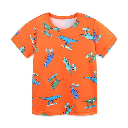 Summer Baby Kids Cartoon Dinosaurs Pattern T-shirt and Shorts Casual