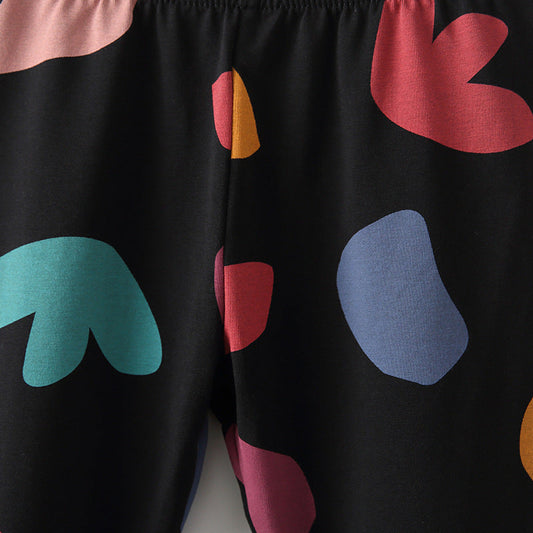 Autumn Arrival Baby Kids Girls Geometric Pattern Casual Pants