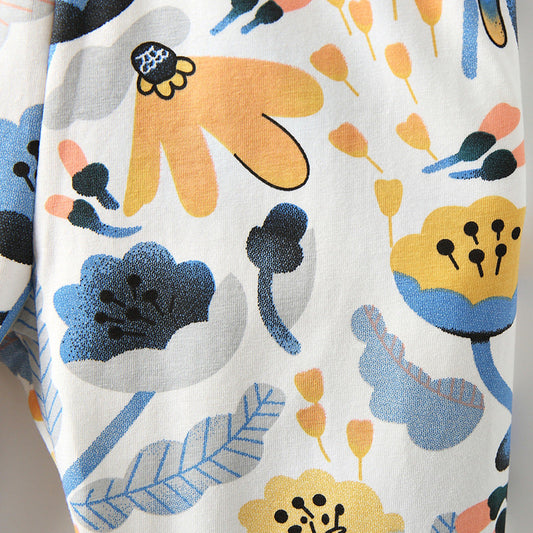 Autumn Arrival Baby Kids Girls Floral Pattern Cute Pants