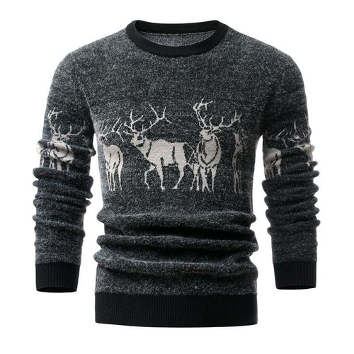 Men's Sweaters 2021 Winter Christmas Sweater Men Deer Printing Casual