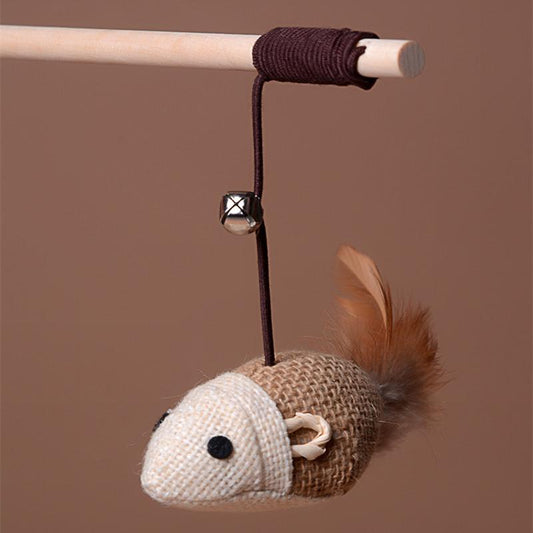 Pet cat toy Cute Design bird Feather dog toy cat tease wooden stick