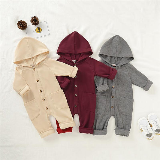 Mikrdoo Kids Baby Boy Cute Cotton Hoodie Long Sleeve Romper Fashion