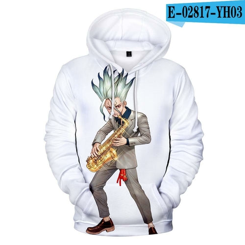 2019 Anime Dr.STONE Men Hoodie STONE WORLD Ishigami Senku Tie Dyeing