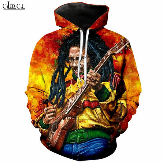 New Men/Women Hoodie Bob Marley Smokes Reggae Creator 3D Print Street
