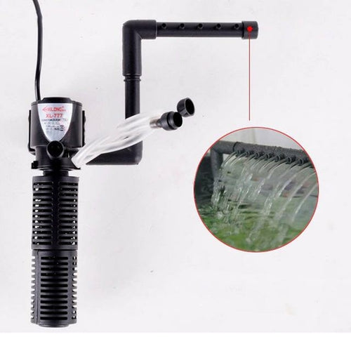 3 In 1 Silent Aquarium Filter Submersible Oxygen Internal Pump Sponge