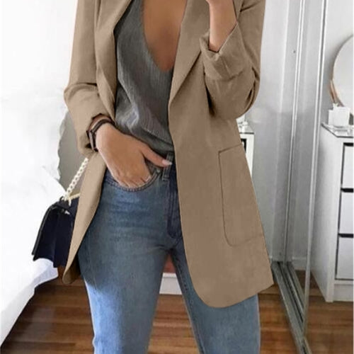 Autumn Women Casual Slim Blazers Suit Jacket Fashion Lady Office Suit | Blue Charlie