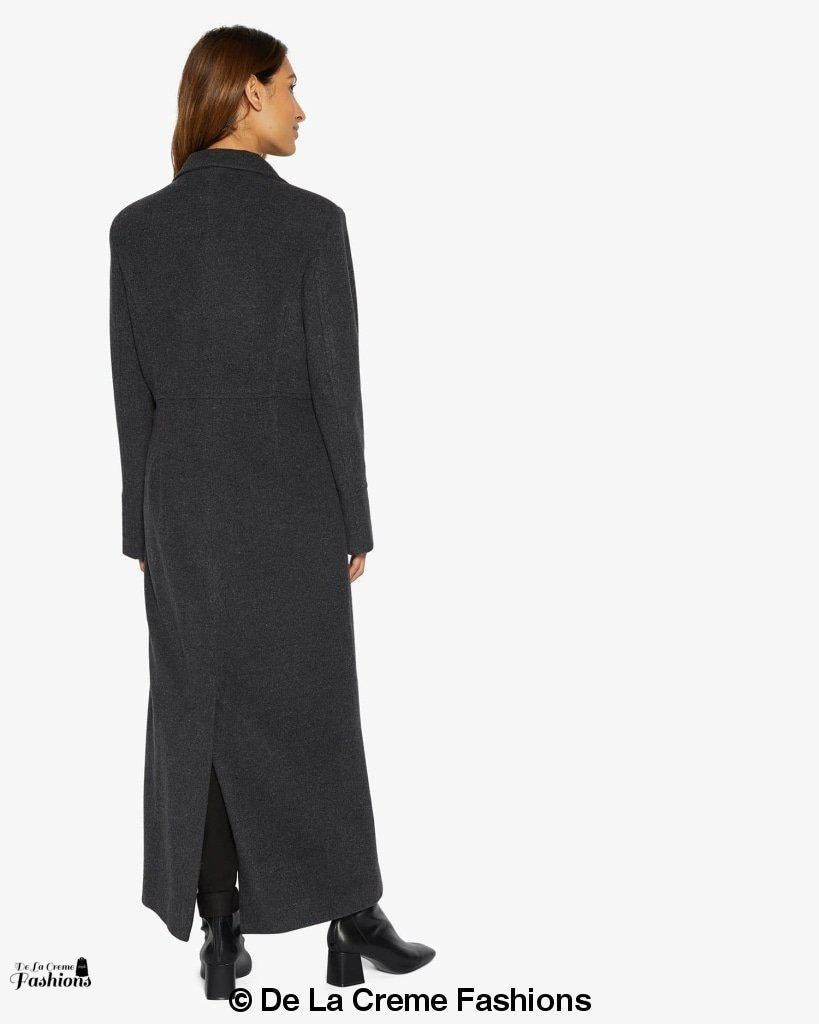 Slim Fit Wool Blend Longline Maxi Coat (1816) | Rose Eleusis