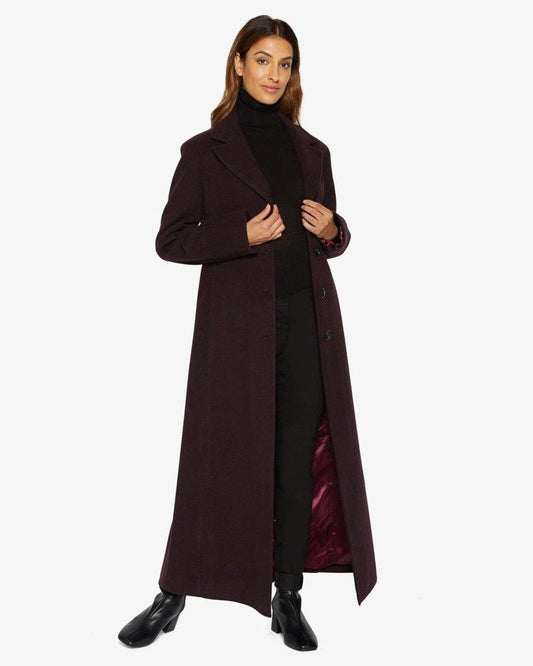 Slim Fit Wool Blend Longline Maxi Coat (1816) | Rose Eleusis