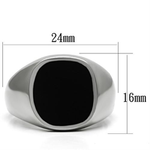 High polished (no plating) Stainless Steel Ring with Epoxy  in