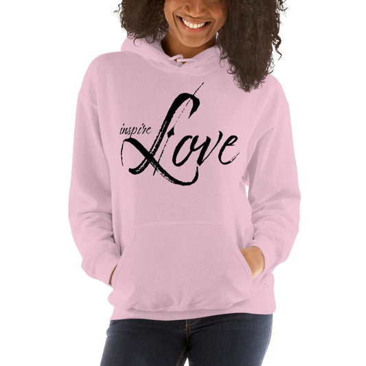 Women’s Hoodie - Pullover Sweatshirt - Black Graphic / Inspire Love | Soft & Cozy