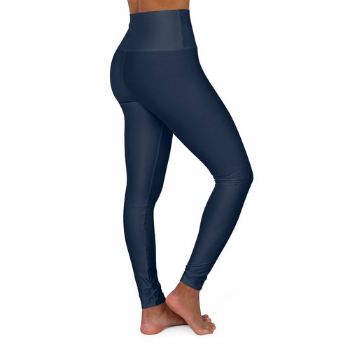 Womens High Waist Fitness Leggings / Yoga Pants - Navy Blue | Grey Coco