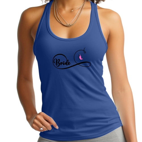 Womens Fitness Tank Top Graphic T-shirt - Bride - Wedding Bridal | Grey Coco