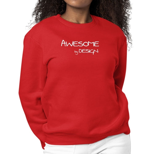 Womens Graphic Sweatshirt Awesome by Design White Print | Grey Coco