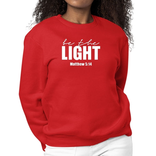 Womens Graphic Sweatshirt be the Light Inspirational Art Illustration | Grey Coco